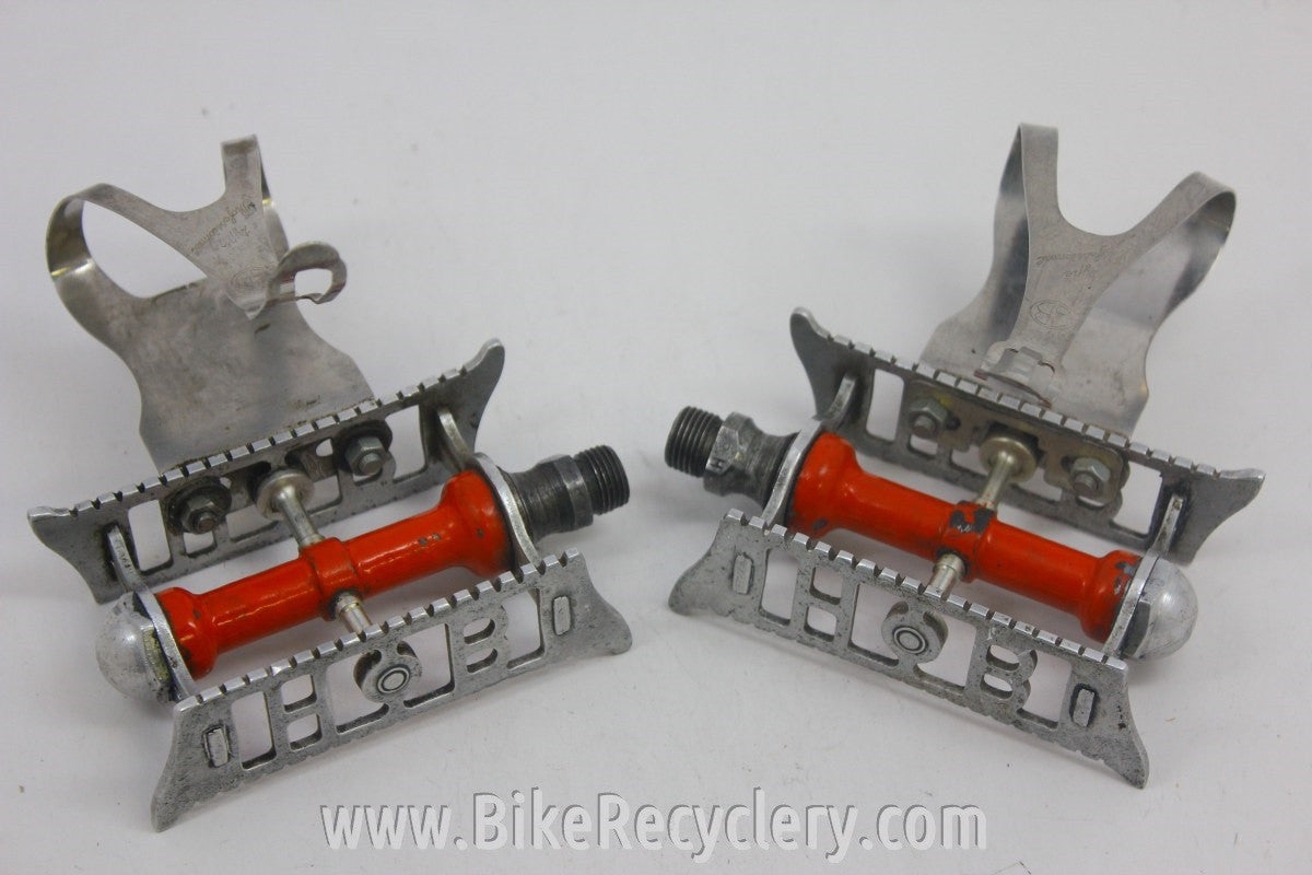 Hobbs of Barbican Lytaloy Pedals & GB Professional Toe Clips: 1940's English, RARE