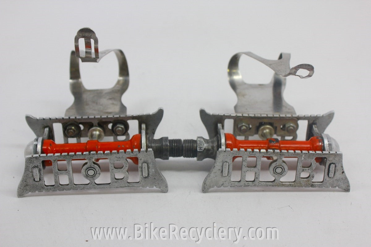 Hobbs of Barbican Lytaloy Pedals & GB Professional Toe Clips: 1940's English, RARE