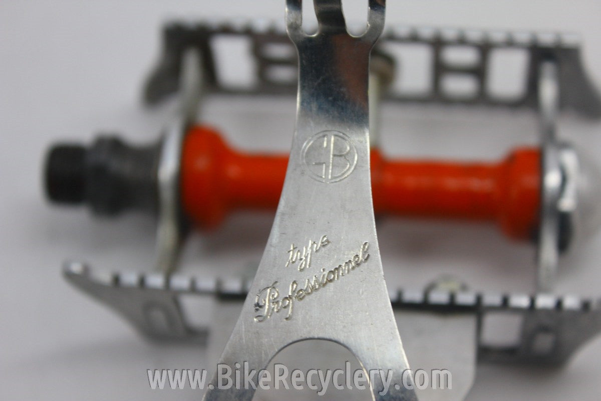 Hobbs of Barbican Lytaloy Pedals & GB Professional Toe Clips: 1940's English, RARE