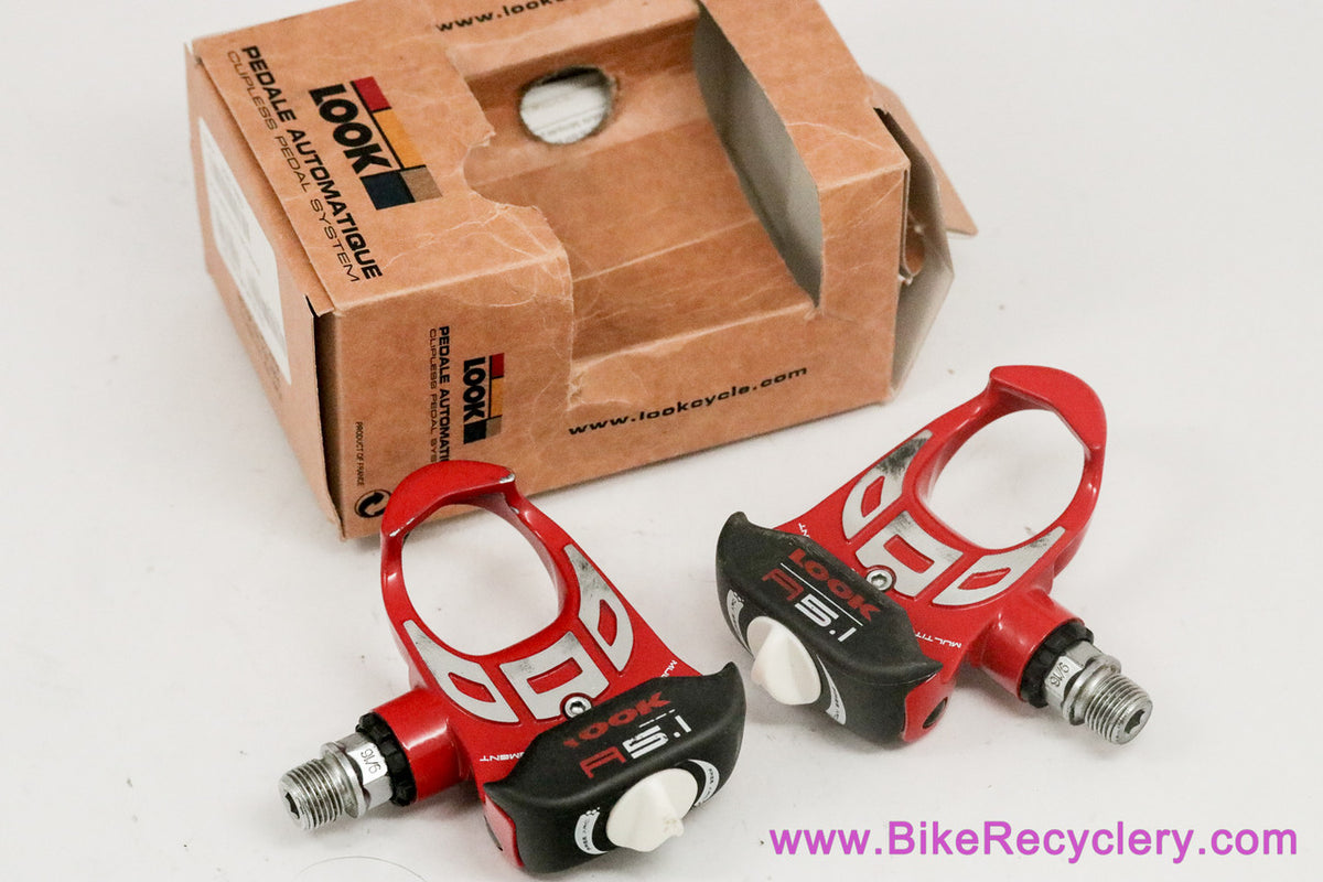 LOOK A5.1 Multitensor Clipless Pedals: Red - Cleats (Near Mint+, Barely Used)