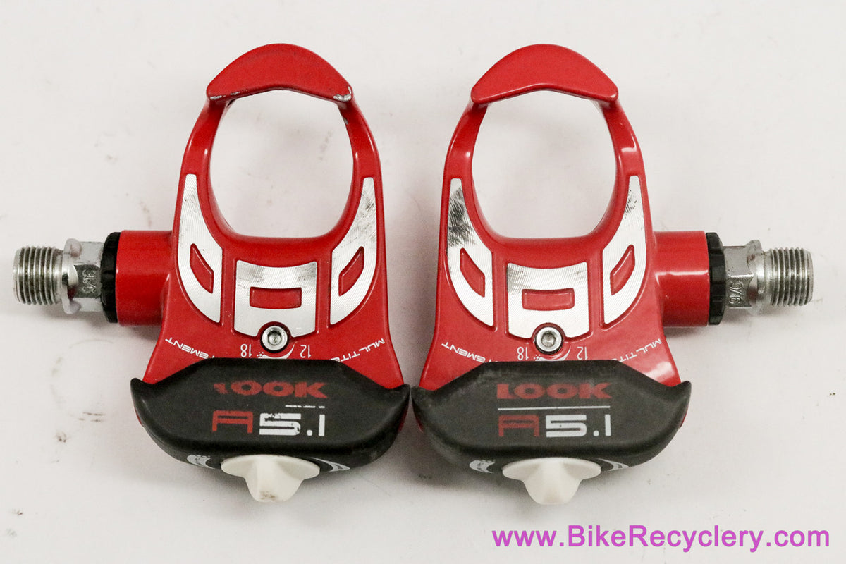 LOOK A5.1 Multitensor Clipless Pedals: Red - Cleats (Near Mint+, Barely Used)