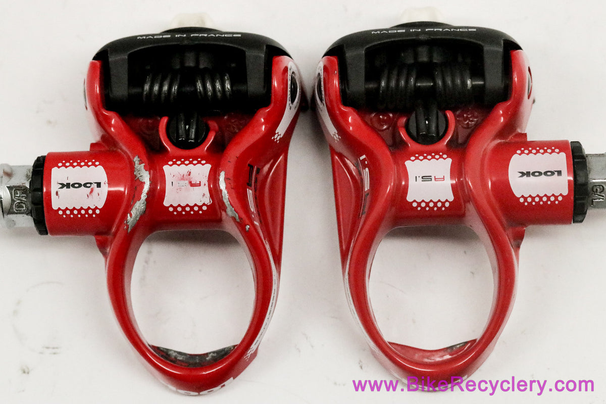LOOK A5.1 Multitensor Clipless Pedals: Red - Cleats (Near Mint+, Barely Used)