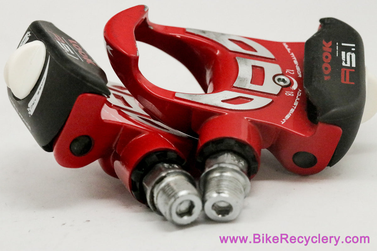 LOOK A5.1 Multitensor Clipless Pedals: Red - Cleats (Near Mint+, Barely Used)