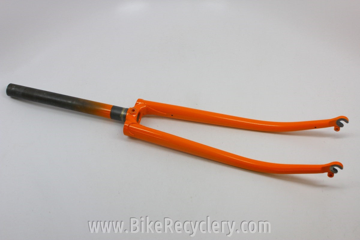 Waterford Steel Fork: Henry James Crown & Dropouts, Fender Eyelets, Molteni Orange 1" Ahead New Take-Off