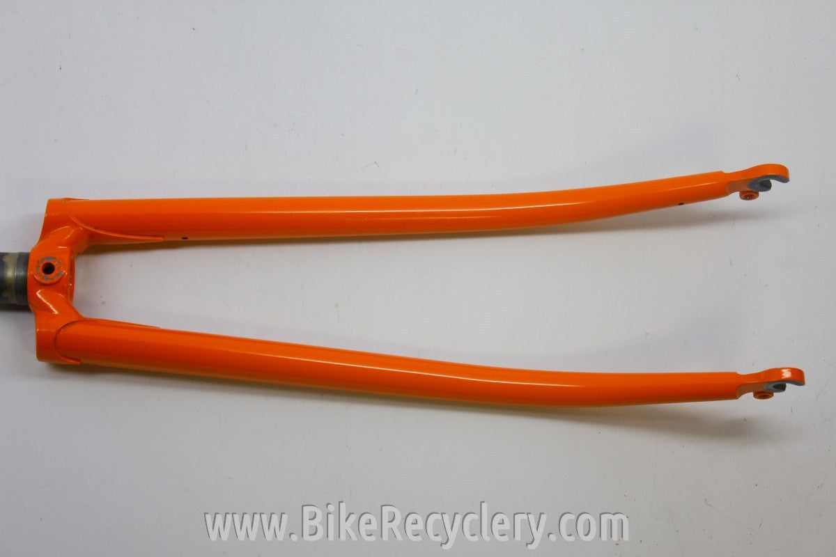 Waterford Steel Fork: Henry James Crown & Dropouts, Fender Eyelets, Molteni Orange 1" Ahead New Take-Off