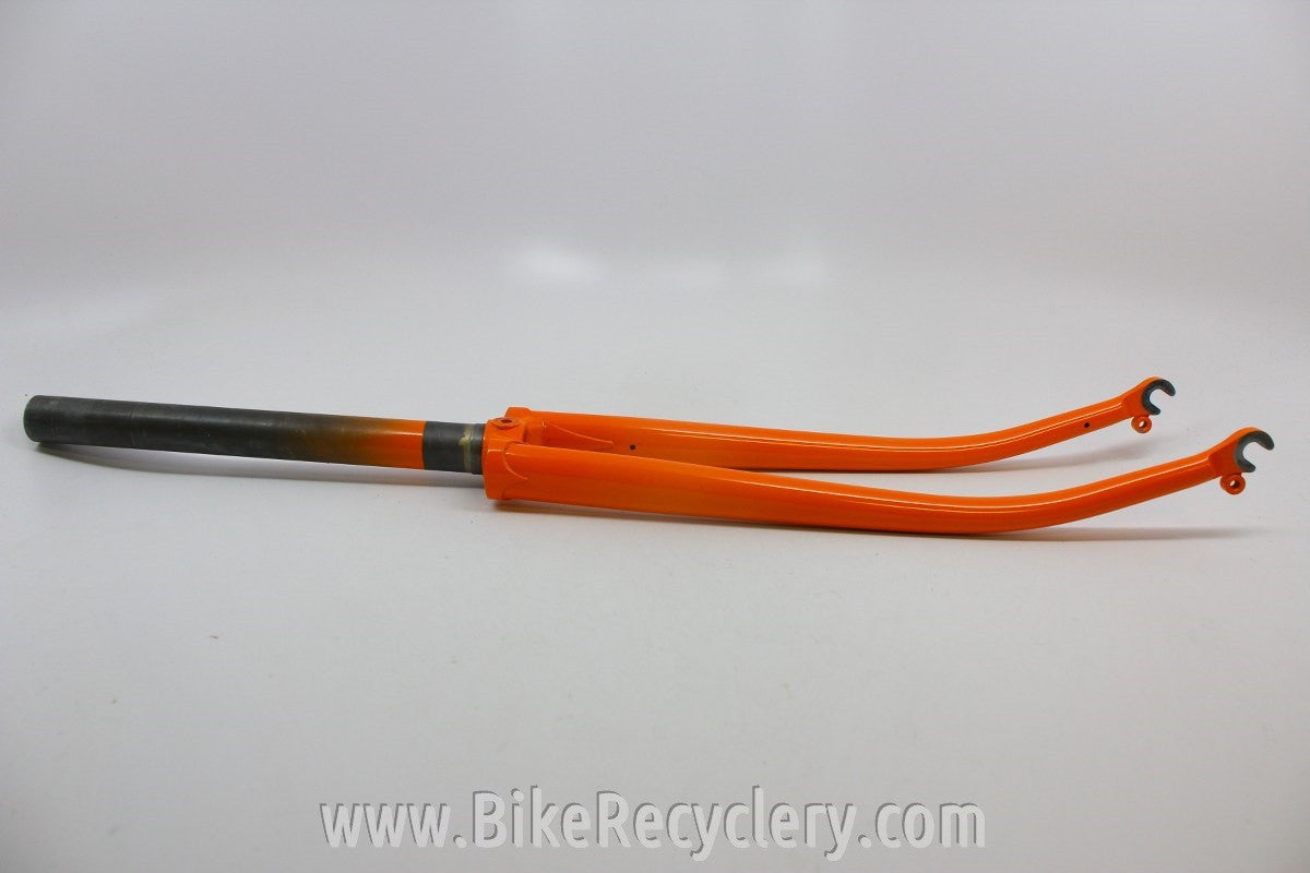 Waterford Steel Fork: Henry James Crown & Dropouts, Fender Eyelets, Molteni Orange 1" Ahead New Take-Off