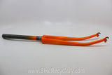 Waterford Steel Fork: Henry James Crown & Dropouts, Fender Eyelets, Molteni Orange 1" Ahead New Take-Off
