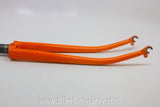 Waterford Steel Fork: Henry James Crown & Dropouts, Fender Eyelets, Molteni Orange 1" Ahead New Take-Off