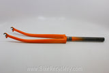 Waterford Steel Fork: Henry James Crown & Dropouts, Fender Eyelets, Molteni Orange 1" Ahead New Take-Off