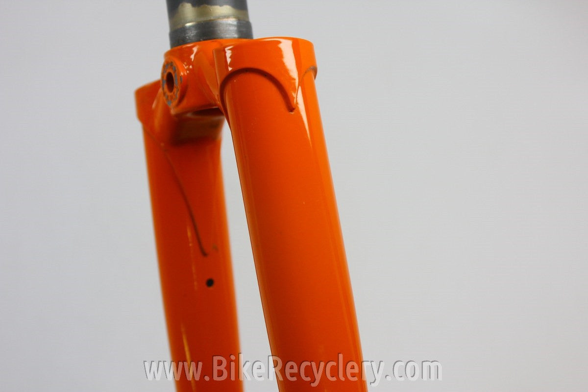 Waterford Steel Fork: Henry James Crown & Dropouts, Fender Eyelets, Molteni Orange 1" Ahead New Take-Off