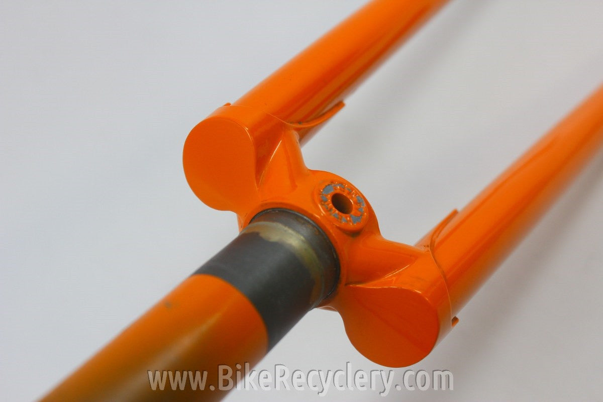 Waterford Steel Fork: Henry James Crown & Dropouts, Fender Eyelets, Molteni Orange 1" Ahead New Take-Off