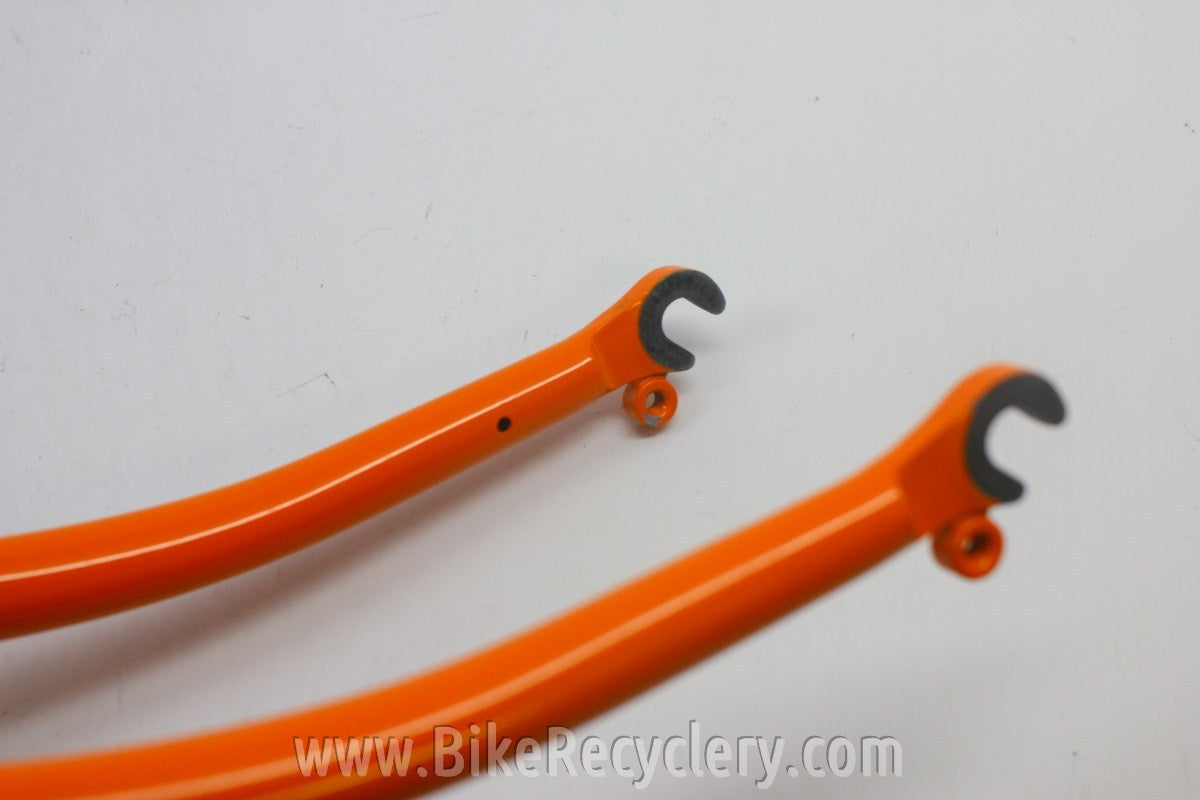 Waterford Steel Fork: Henry James Crown & Dropouts, Fender Eyelets, Molteni Orange 1" Ahead New Take-Off