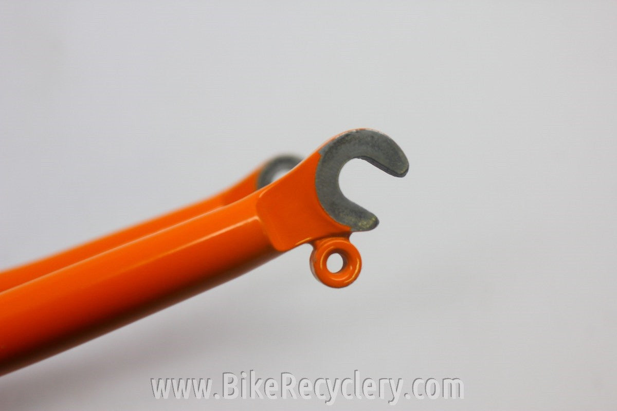 Waterford Steel Fork: Henry James Crown & Dropouts, Fender Eyelets, Molteni Orange 1" Ahead New Take-Off