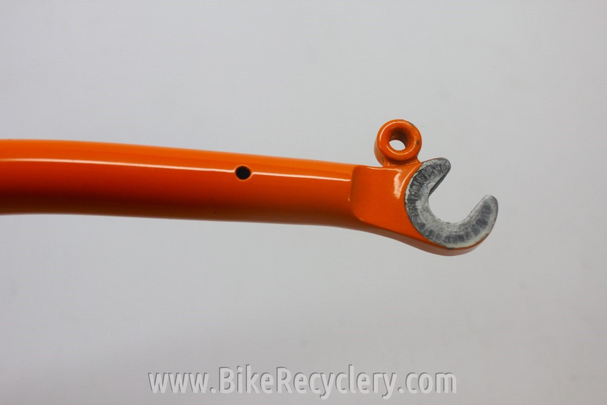 Waterford Steel Fork: Henry James Crown & Dropouts, Fender Eyelets, Molteni Orange 1" Ahead New Take-Off
