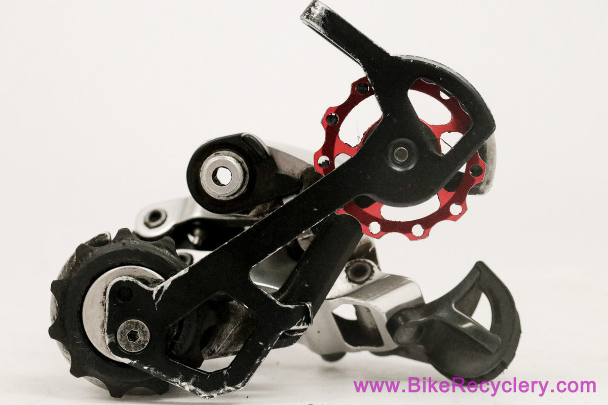 SRAM X9 Rear Derailleur: 9s / 10s - Mid Cage - Silver/Black w/ Red Pulley