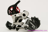 SRAM X9 Rear Derailleur: 9s / 10s - Mid Cage - Silver/Black w/ Red Pulley