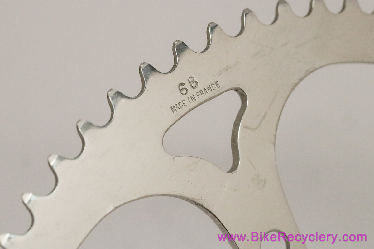 NOS Stronglight Tevano 68t x 144mm TT Chainring: Time Trial - Silver - Vintage 1980's