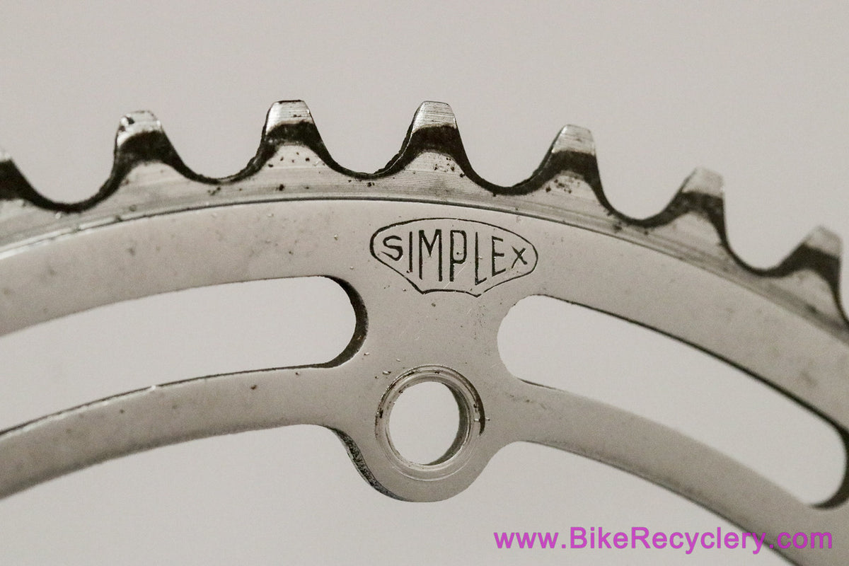 Simplex Competition Chainring: 51t - 6-Bolt - 1940's 1950's - Chrome (EXC)