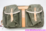 Rivendell / Carradice Large Handlebar Bag: Waxed Canvas - For Decaleur - 16" x 10"- Two Rear Pockets - Top Zipper  (NEW)