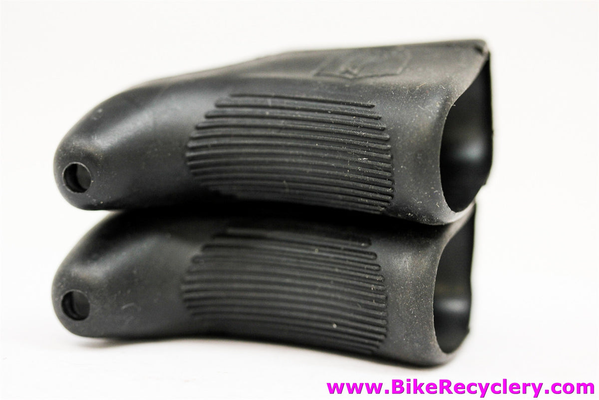Campagnolo Nuovo/Super Record Brake Lever Hoods: Shield Logo - Black (NEW)