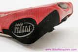 Selle Italia Flite Titanium Genuine Gel:  Red Perforated Leather + Kevlar - 2000