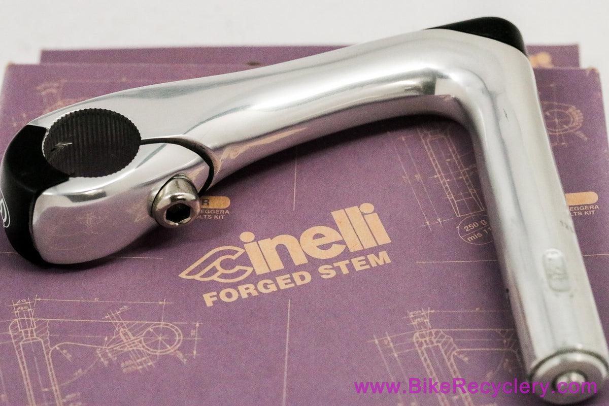 NIB/NOS Cinelli Oyster Quill Stem: 125mm x 26.4mm - Removable Faceplate - Silver/Black