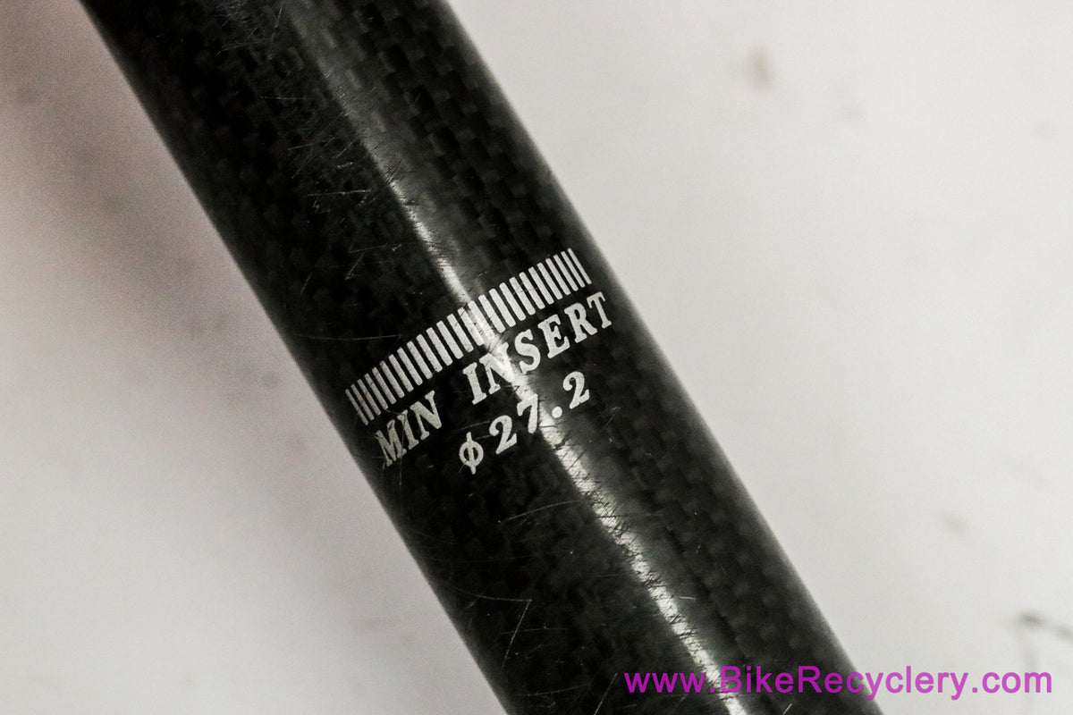 Vintage Bontrager Carbon Seatpost: 27.2mm - Black - Late 1990's / 2000's - Two Bolt (EXC+)