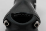 Easton EC90 SL Carbon Stem: 100mm x 31.8mm x 10D - Black - Ti Bolts (Near mint >200 Miles)