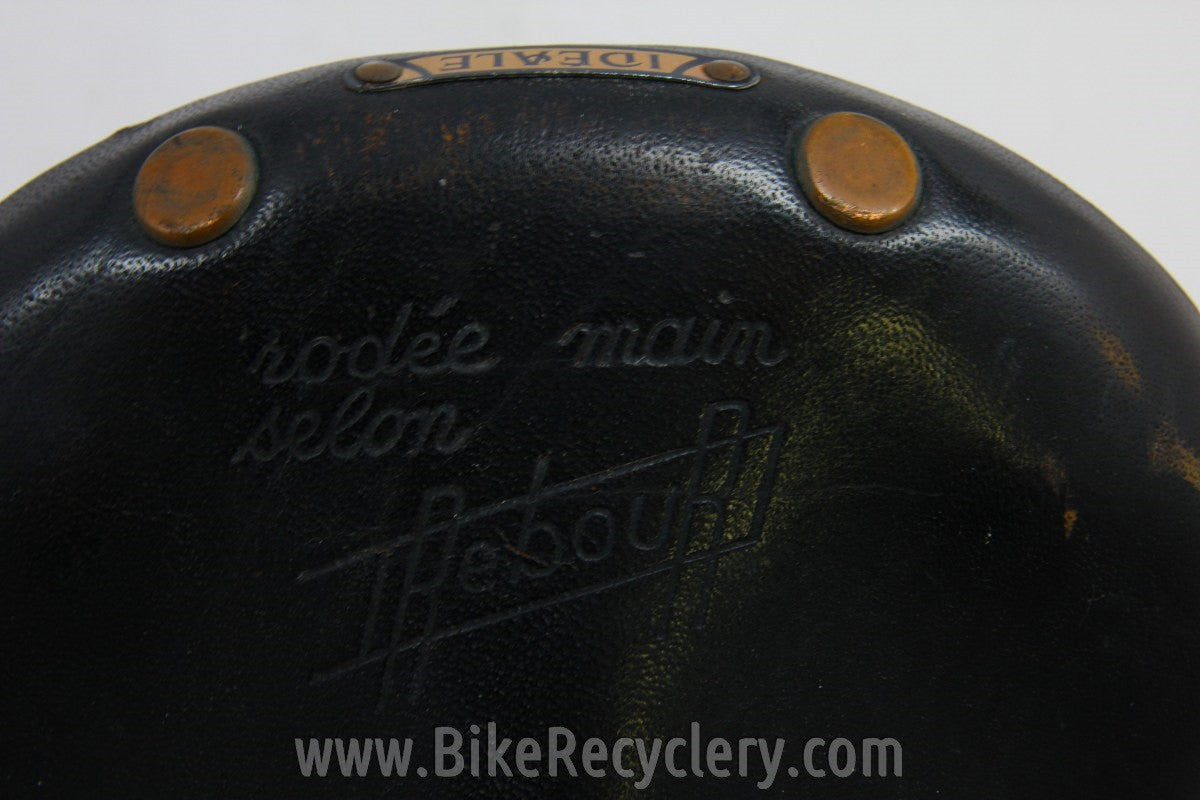 Ideale REBOUR TB-90 Leather Saddle: Black, EXC & RARE