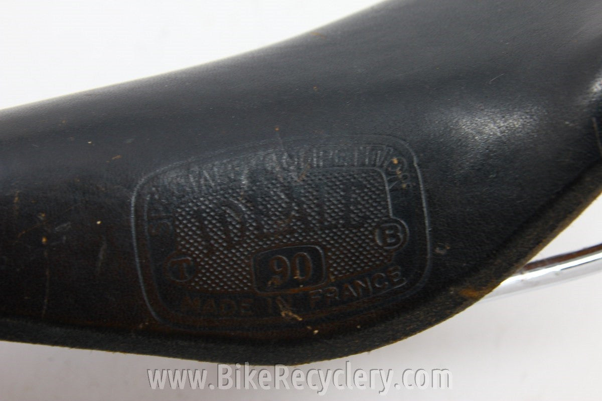 Ideale REBOUR TB-90 Leather Saddle: Black, EXC & RARE
