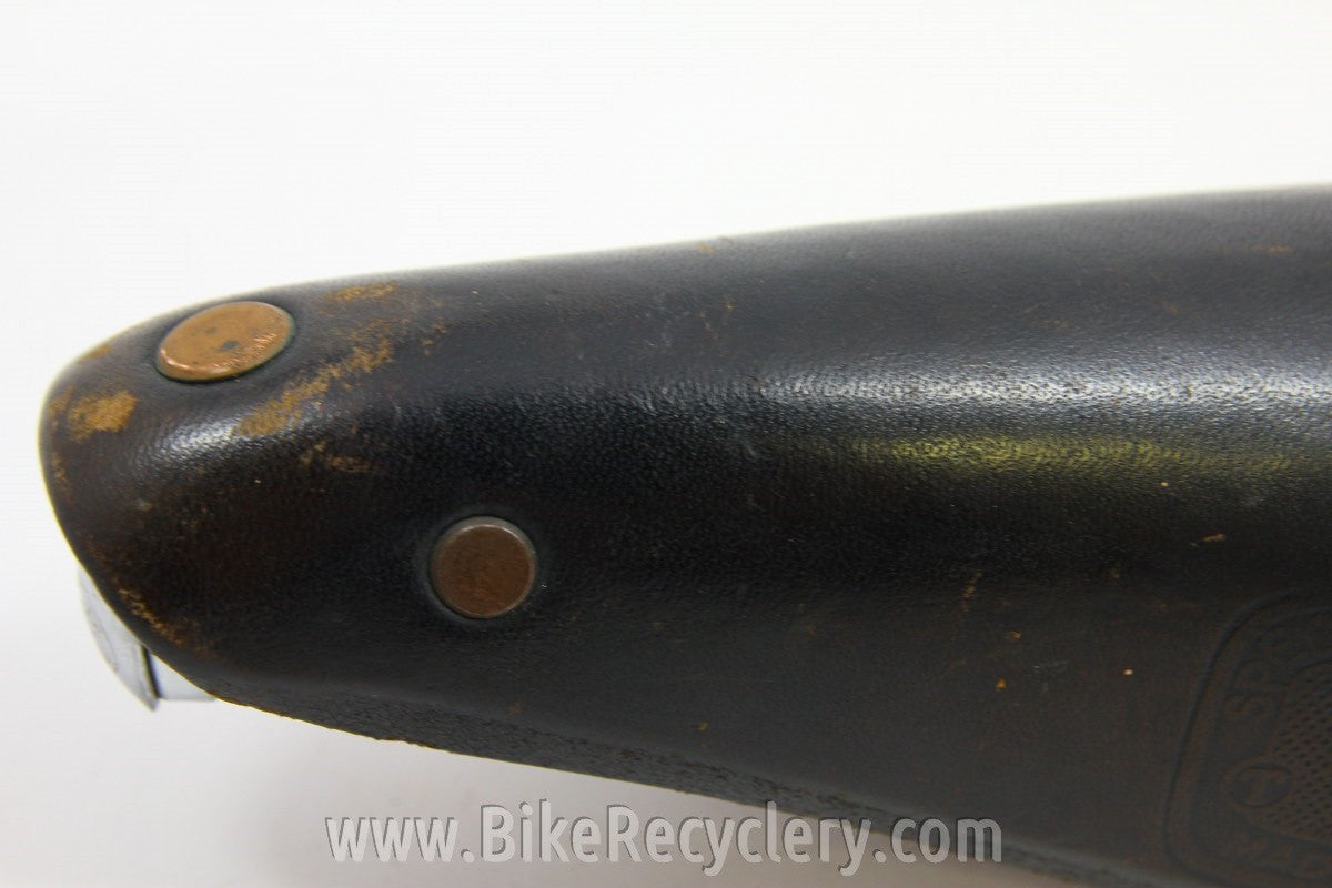 Ideale REBOUR TB-90 Leather Saddle: Black, EXC & RARE