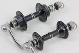 Shimano Dura Ace HS-731 / HS-831 Hubset: 36H x 120mm - Low Flange - 1st Gen Black 1970's  - QR Skewers (Near Mint)