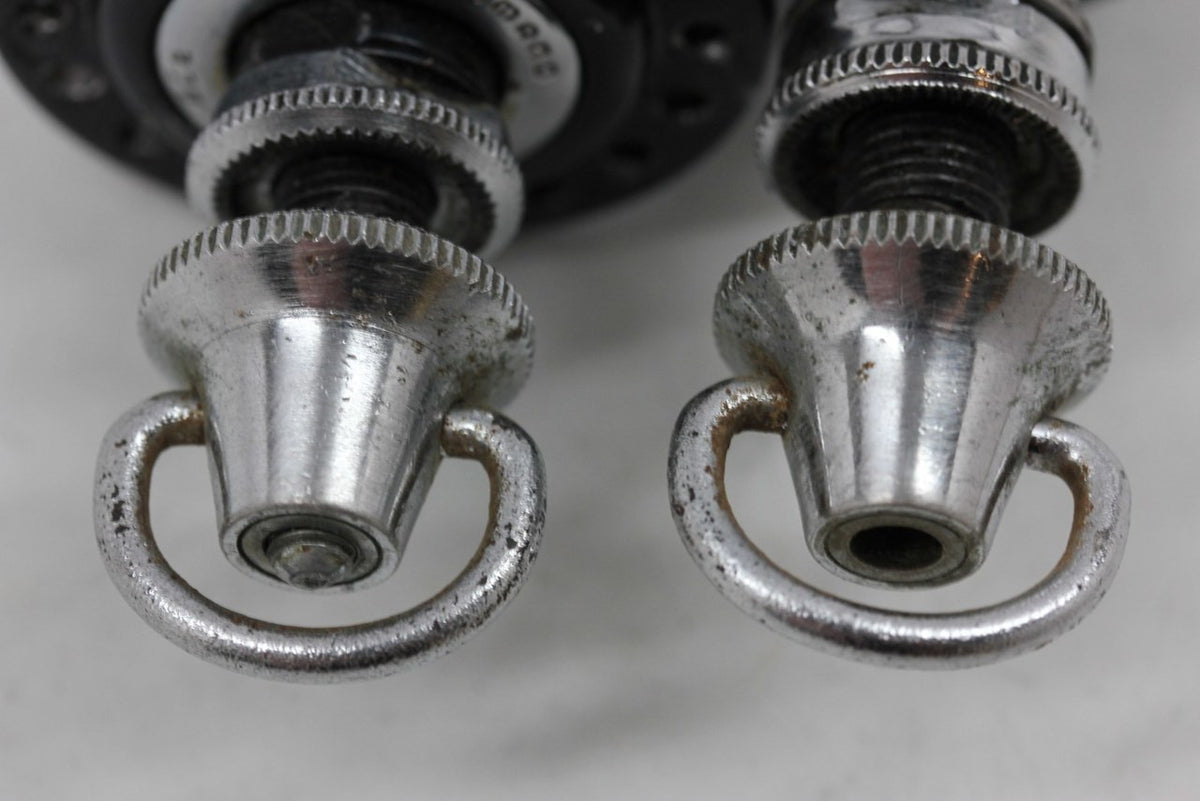 Shimano Dura Ace HS-731 / HS-831 Hubset: 36H x 120mm - Low Flange - 1st Gen Black 1970's  - QR Skewers (Near Mint)