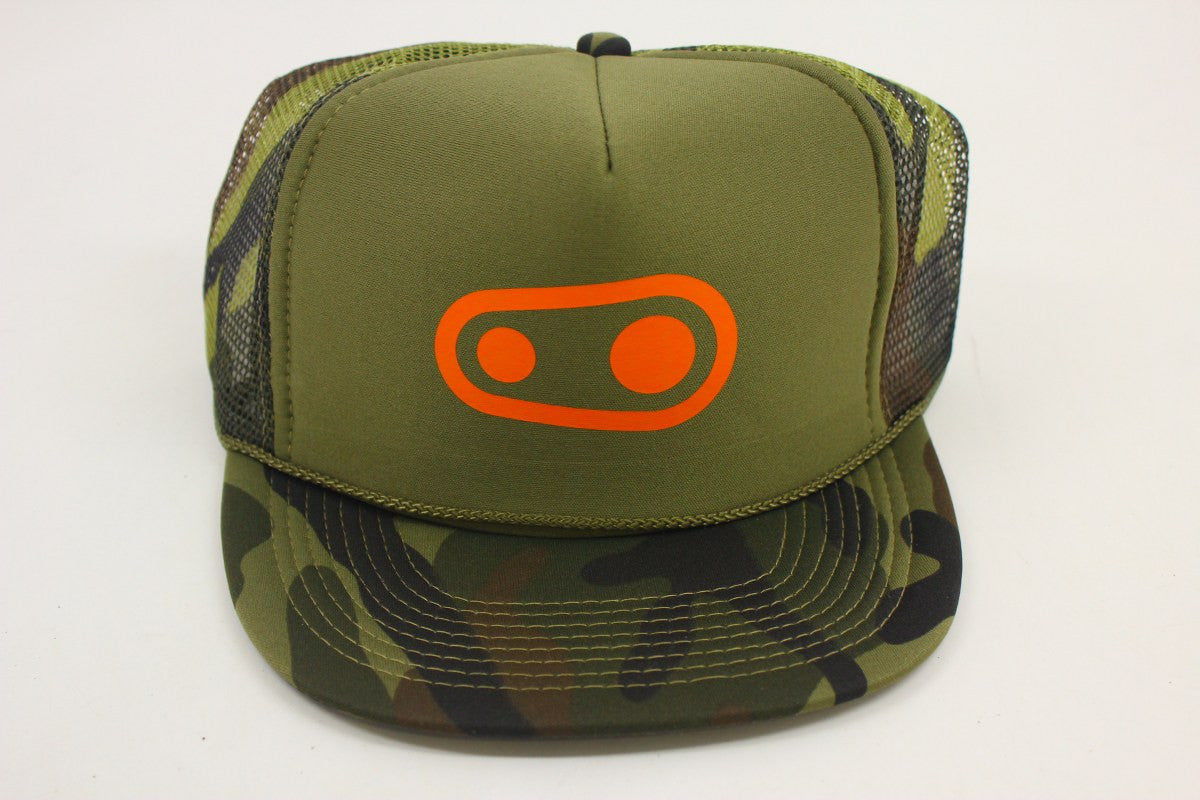 Crankbrothers Camo Trucker Hat: Green, NEW