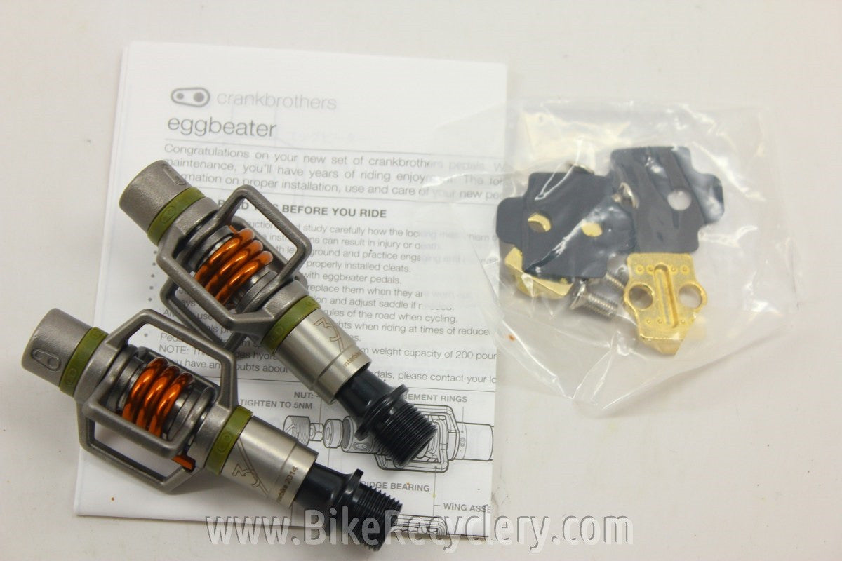Crank Brothers Eggbeater 3 Pedals: Limited Edition Interbike 2014 Forest Green/Burnt Orange w/cleats NEW