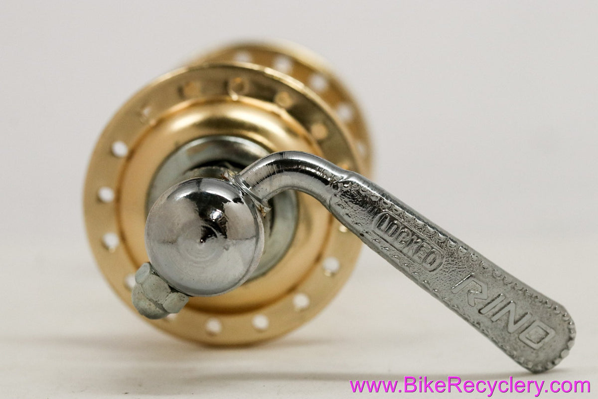 NOS Cambio Rino Excel Front Hub: 32H - Gold - QR Skewer - Vintage 1970's 1980's
