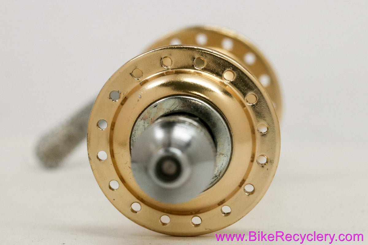 NOS Cambio Rino Excel Front Hub: 32H - Gold - QR Skewer - Vintage 1970's 1980's