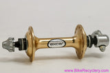 NOS Cambio Rino Excel Front Hub: 32H - Gold - QR Skewer - Vintage 1970's 1980's