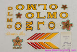 NOS OLMO Decal Set: Original 1980's - 6pc - Yellow / Red