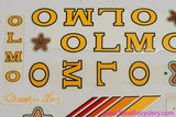 NOS OLMO Decal Set: Original 1980's - 6pc - Yellow / Red