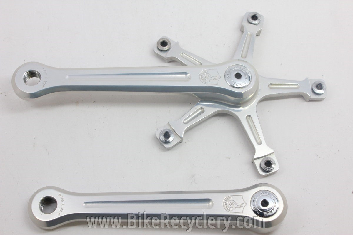 NOS Campagnolo Super Record Crank Arms: 165mm, 144 BCD, Chainring Bolts/Dust Caps 1985