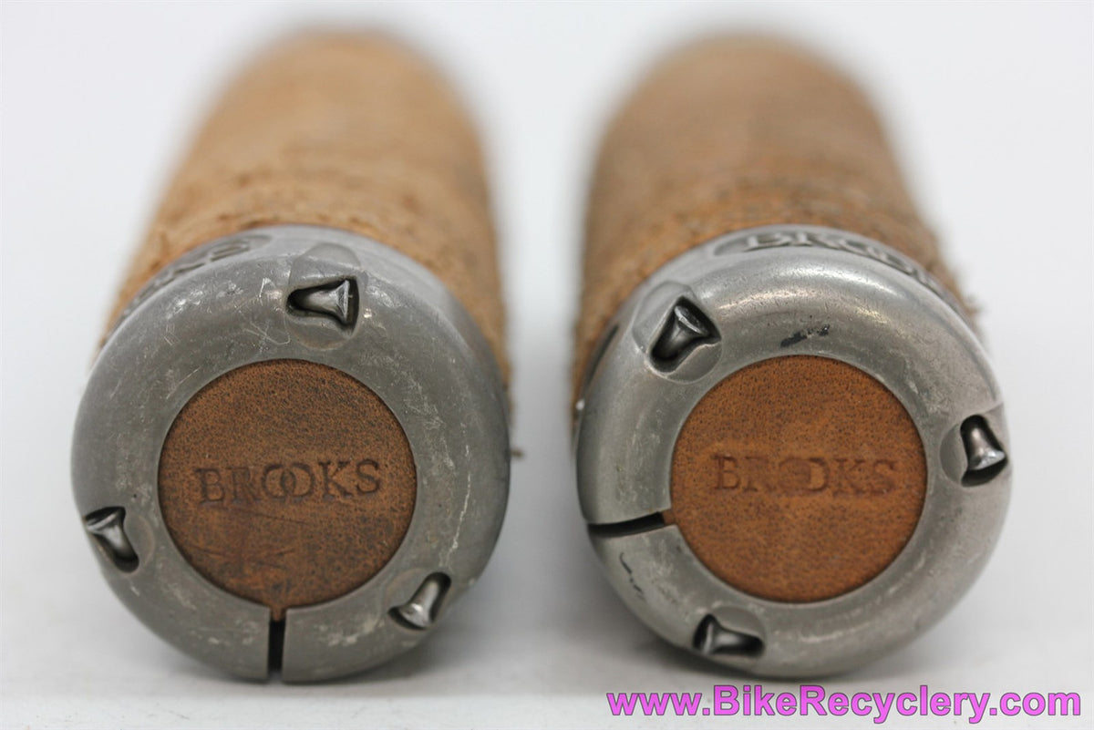 Brooks Plump Leather Ring Grips: Honey Brown - Lock On - End Caps (EXC)