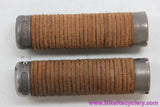 Brooks Plump Leather Ring Grips: Honey Brown - Lock On - End Caps (EXC)