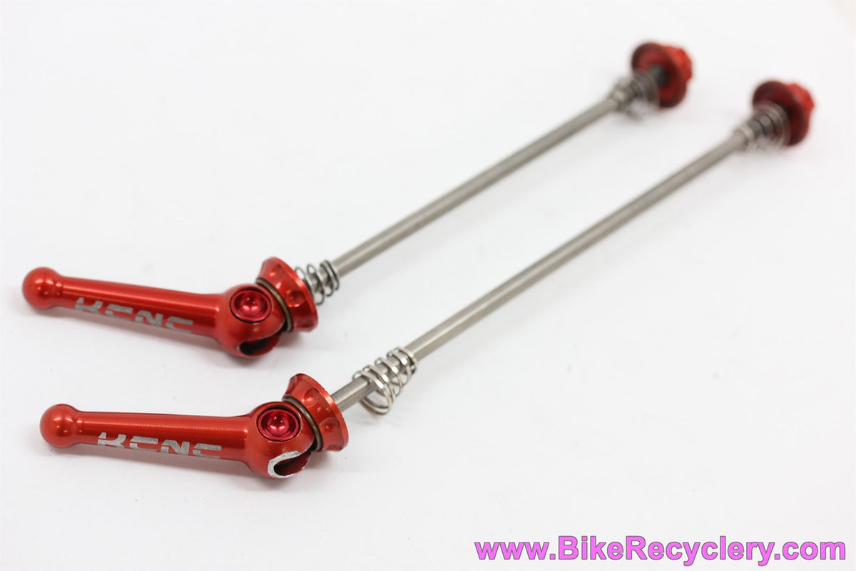 KCNC Z6 Titanium QR Skewers: Red Ano - 130mm Road - 45g (Near Mint Pair)