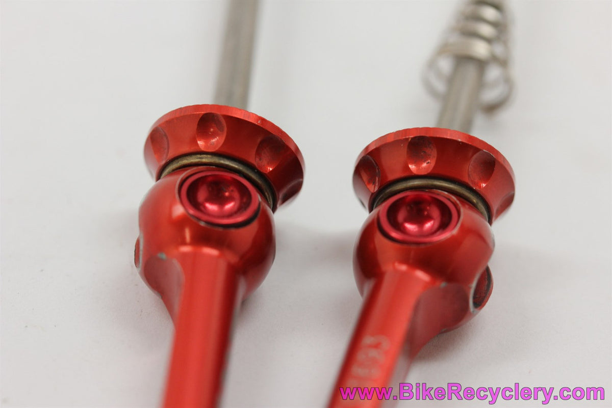 KCNC Z6 Titanium QR Skewers: Red Ano - 130mm Road - 45g (Near Mint Pair)