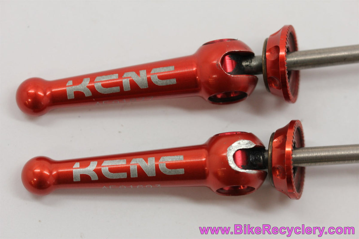 KCNC Z6 Titanium QR Skewers: Red Ano - 130mm Road - 45g (Near Mint Pair)