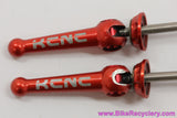KCNC Z6 Titanium QR Skewers: Red Ano - 130mm Road - 45g (Near Mint Pair)