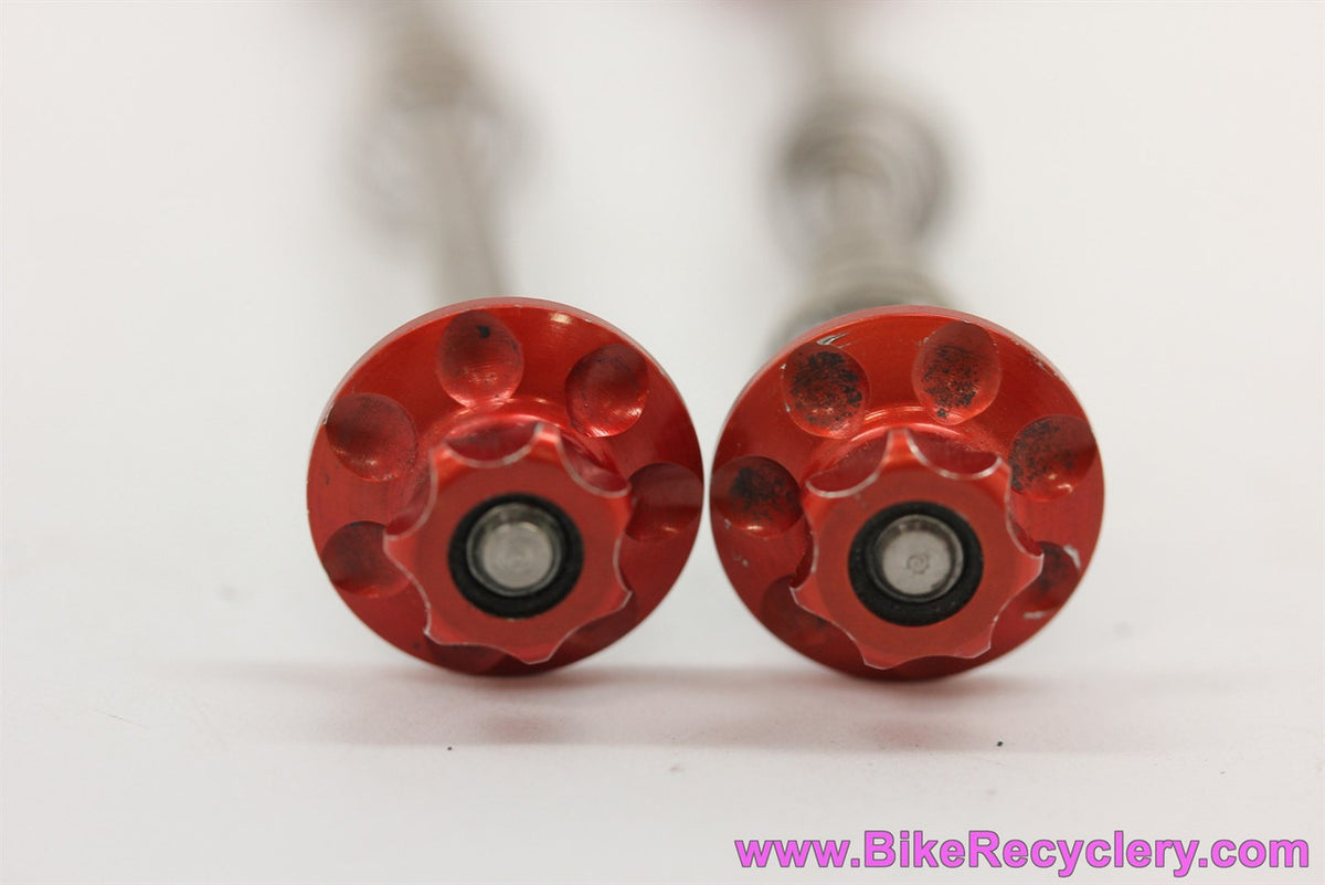 KCNC Z6 Titanium QR Skewers: Red Ano - 130mm Road - 45g (Near Mint Pair)