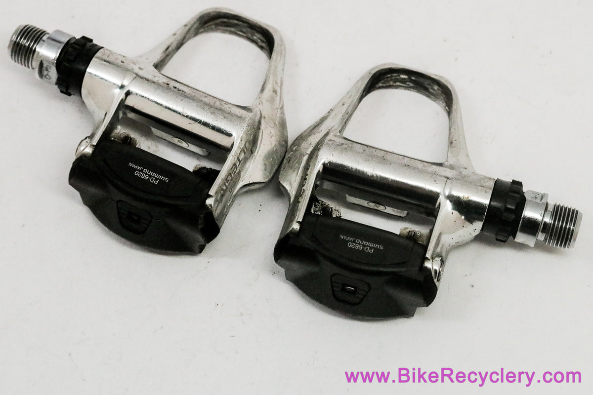 Shimano Ultegra PD-6620 SPD-SL Road Pedals: Silver (Perfect Bearings)