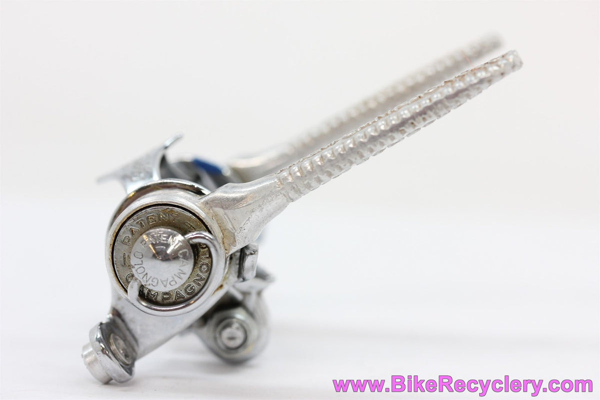 Campagnolo Nuovo Record Downtube Shifters: Clamp On - Chrome Cable Stops - #1014 (Near Mint)